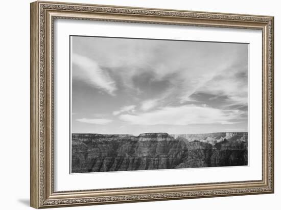 Canyon Edge Low Horizon Clouded Sky "Grand Canyon National Park" Arizona. 1933-1942-Ansel Adams-Framed Art Print