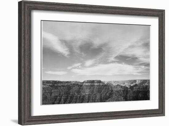 Canyon Edge Low Horizon Clouded Sky "Grand Canyon National Park" Arizona. 1933-1942-Ansel Adams-Framed Art Print