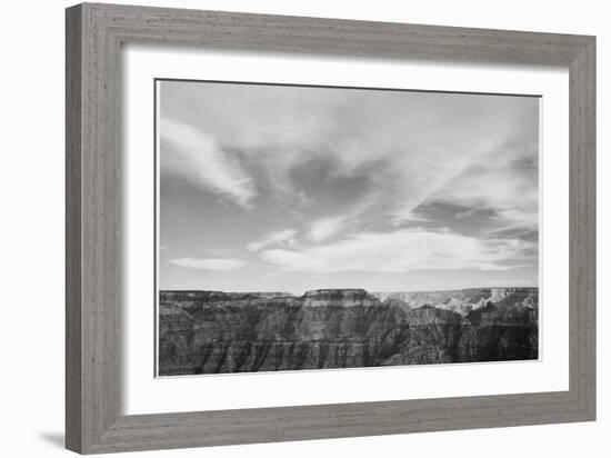 Canyon Edge Low Horizon Clouded Sky "Grand Canyon National Park" Arizona. 1933-1942-Ansel Adams-Framed Art Print