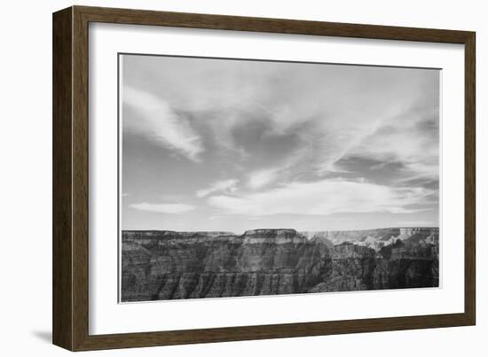Canyon Edge Low Horizon Clouded Sky "Grand Canyon National Park" Arizona. 1933-1942-Ansel Adams-Framed Art Print