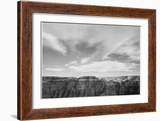 Canyon Edge Low Horizon Clouded Sky "Grand Canyon National Park" Arizona. 1933-1942-Ansel Adams-Framed Art Print