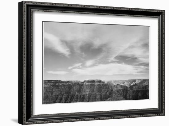 Canyon Edge Low Horizon Clouded Sky "Grand Canyon National Park" Arizona. 1933-1942-Ansel Adams-Framed Art Print