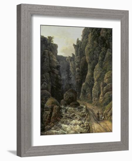 Canyon in Saxon Switzerland , 1820-Johan Christian Clausen Dahl-Framed Giclee Print