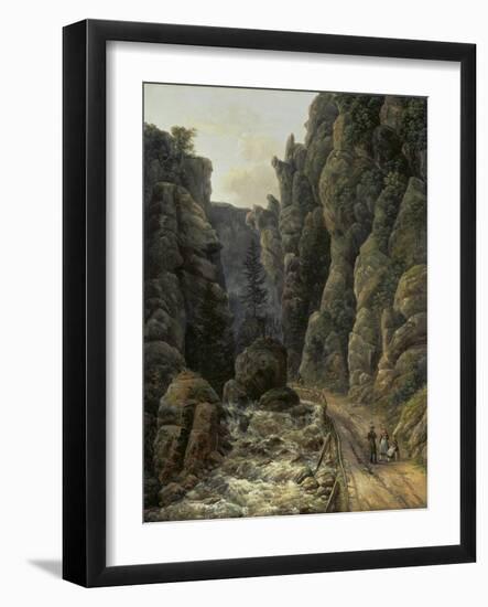 Canyon in Saxon Switzerland , 1820-Johan Christian Clausen Dahl-Framed Giclee Print