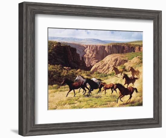 Canyon Mustangs-unknown Leone-Framed Art Print