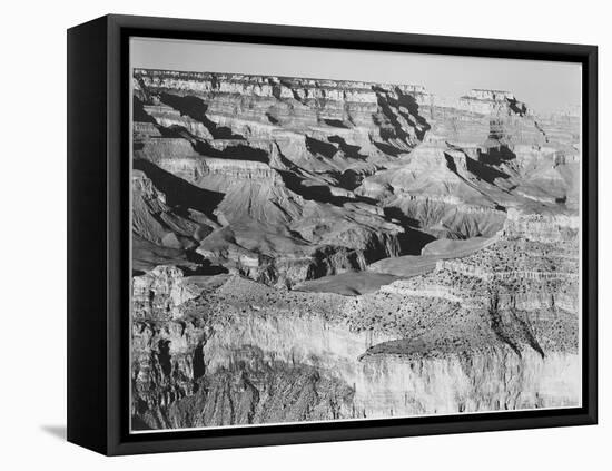 Canyon With Ravine Winding Through Center High Horizon "Grand Canyon NP" Arizona. 1933-1942-Ansel Adams-Framed Stretched Canvas