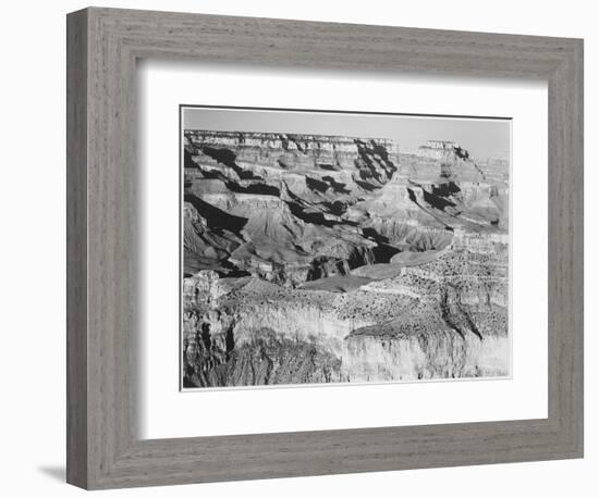 Canyon With Ravine Winding Through Center High Horizon "Grand Canyon NP" Arizona. 1933-1942-Ansel Adams-Framed Art Print