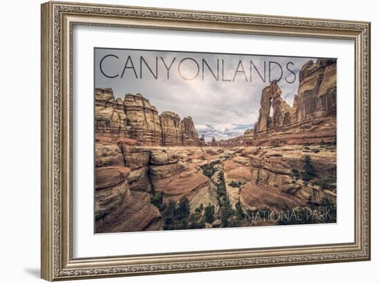 Canyonlands National Park, Utah - Cloudy Canyon View-Lantern Press-Framed Art Print