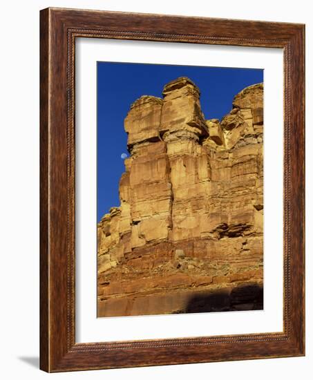 Canyonlands NP, Utah. Moon and Sandstone Cliffs. Stillwater Canyon-Scott T. Smith-Framed Photographic Print