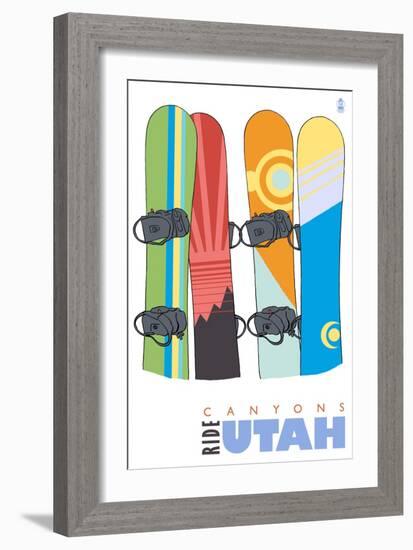 Canyons, Utah, Snowboards in the Snow-Lantern Press-Framed Art Print