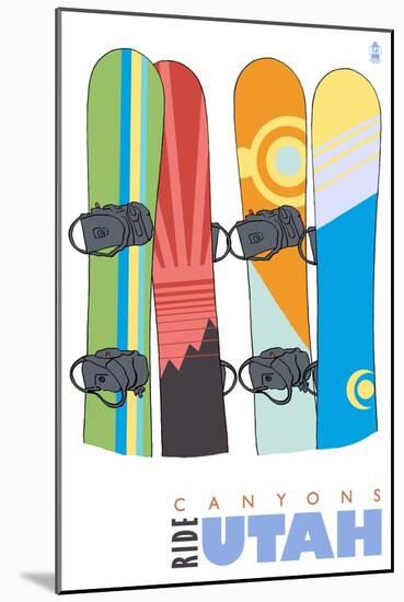 Canyons, Utah, Snowboards in the Snow-Lantern Press-Mounted Art Print