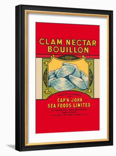 Cap'N John Brand Clam Nectar Bouillon-null-Framed Art Print