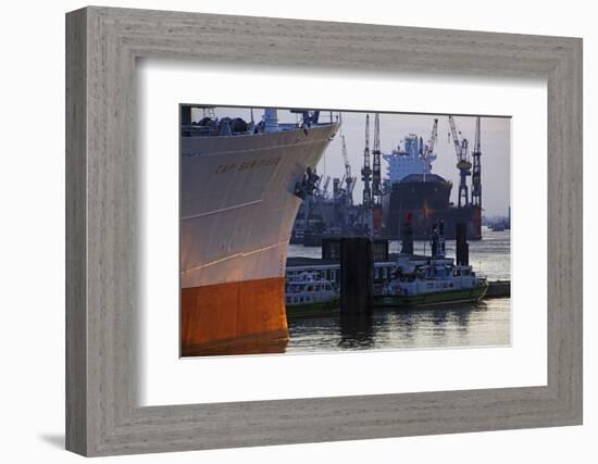 Cap San Diego and Floating Dock Blohm and Voss in the Evening Light-Uwe Steffens-Framed Photographic Print