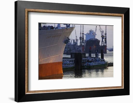 Cap San Diego and Floating Dock Blohm and Voss in the Evening Light-Uwe Steffens-Framed Photographic Print