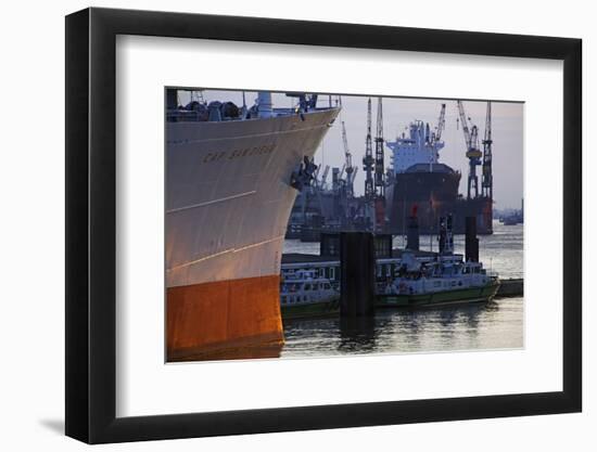 Cap San Diego and Floating Dock Blohm and Voss in the Evening Light-Uwe Steffens-Framed Photographic Print