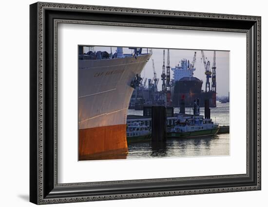 Cap San Diego and Floating Dock Blohm and Voss in the Evening Light-Uwe Steffens-Framed Photographic Print