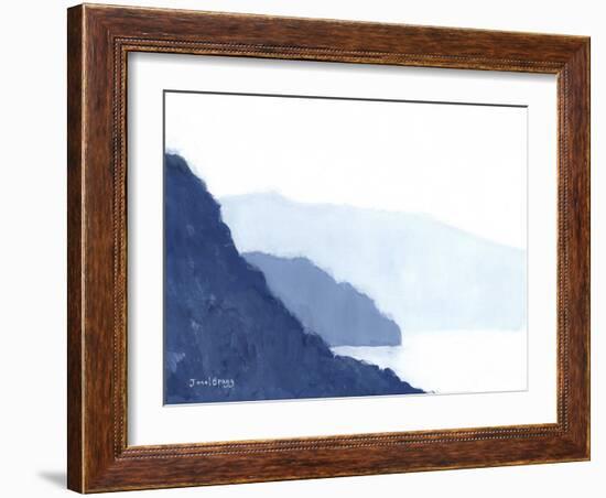 Cap Sante with Hat Island and Foothills, C.2021 (Casein on Paper)-Janel Bragg-Framed Giclee Print
