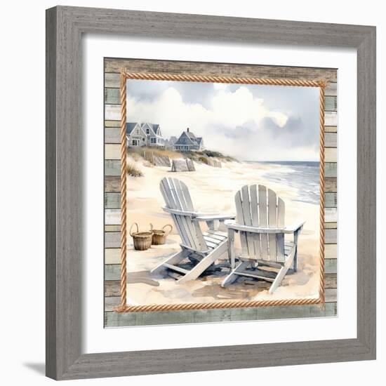 Cape Cod Adirondack Chairs-Nicole DeCamp-Framed Art Print