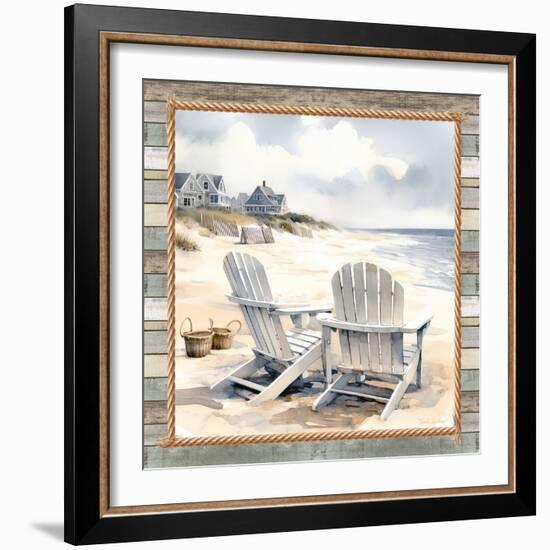 Cape Cod Adirondack Chairs-Nicole DeCamp-Framed Art Print