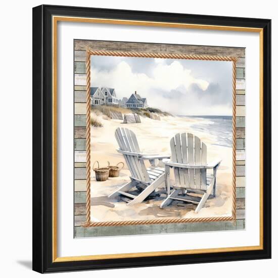 Cape Cod Adirondack Chairs-Nicole DeCamp-Framed Art Print