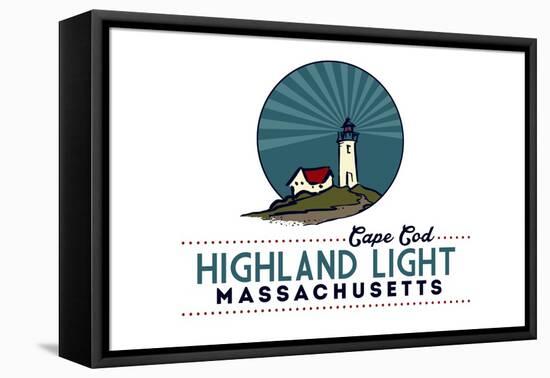 Cape Cod - Highland Lighthouse-Lantern Press-Framed Stretched Canvas