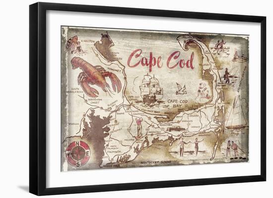 Cape Cod Holiday-Vintage Vacation-Framed Art Print