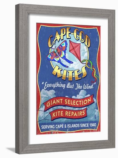 Cape Cod Kite Shop - Cape Cod, Massachusetts-Lantern Press-Framed Art Print