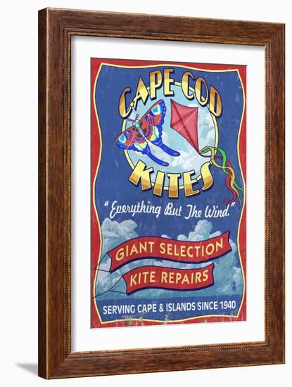 Cape Cod Kite Shop - Cape Cod, Massachusetts-Lantern Press-Framed Art Print