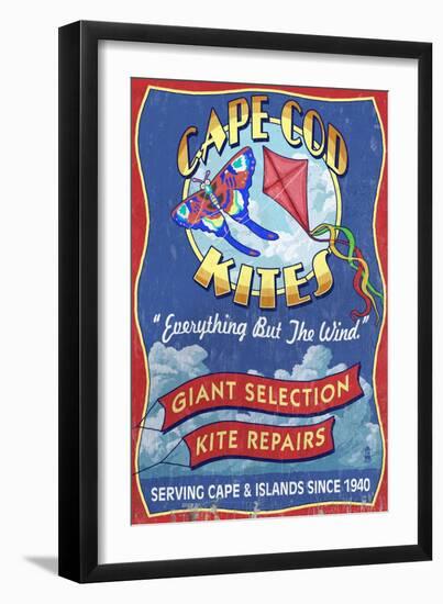 Cape Cod Kite Shop - Cape Cod, Massachusetts-Lantern Press-Framed Art Print