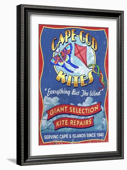 Cape Cod Kite Shop - Cape Cod, Massachusetts-Lantern Press-Framed Art Print