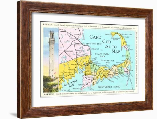 Cape Cod Map-null-Framed Art Print