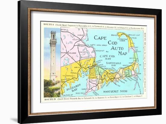 Cape Cod Map-null-Framed Art Print