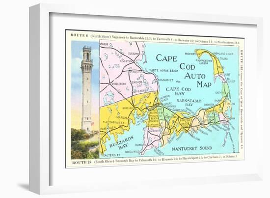 Cape Cod Map-null-Framed Art Print