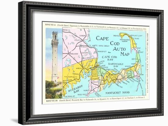 Cape Cod Map-null-Framed Art Print