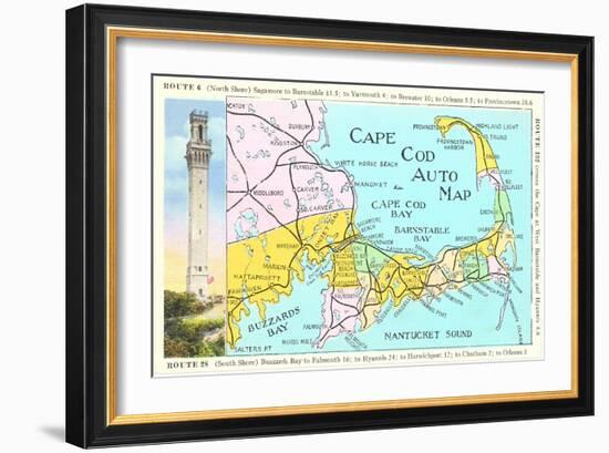 Cape Cod Map-null-Framed Art Print