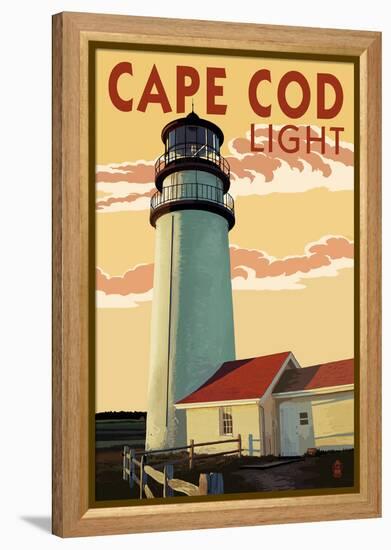 Cape Cod, Massachusetts - Cape Cod Lighthouse-Lantern Press-Framed Stretched Canvas