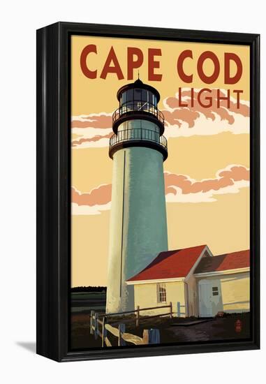 Cape Cod, Massachusetts - Cape Cod Lighthouse-Lantern Press-Framed Stretched Canvas