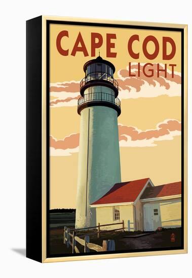 Cape Cod, Massachusetts - Cape Cod Lighthouse-Lantern Press-Framed Stretched Canvas