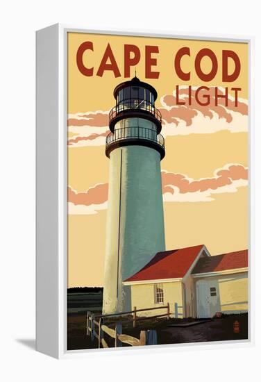 Cape Cod, Massachusetts - Cape Cod Lighthouse-Lantern Press-Framed Stretched Canvas