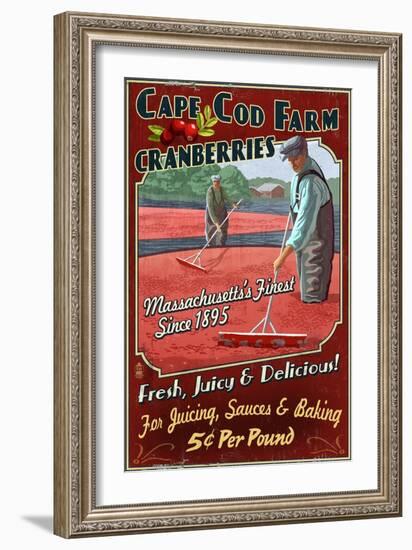 Cape Cod, Massachusetts - Cranberry-Lantern Press-Framed Art Print