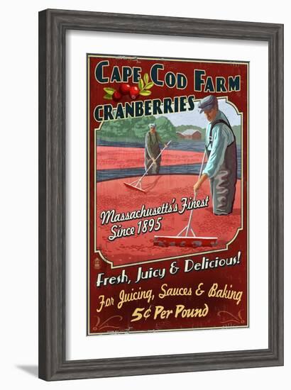 Cape Cod, Massachusetts - Cranberry-Lantern Press-Framed Art Print