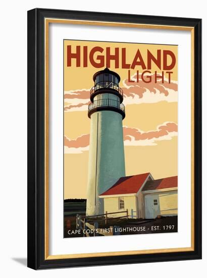 Cape Cod, Massachusetts - Highland Light-Lantern Press-Framed Art Print