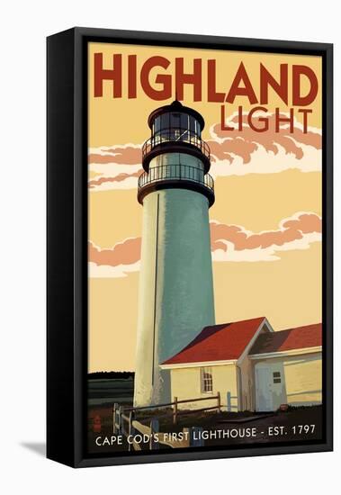 Cape Cod, Massachusetts - Highland Light-Lantern Press-Framed Stretched Canvas