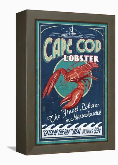 Cape Cod, Massachusetts - Lobster-Lantern Press-Framed Stretched Canvas