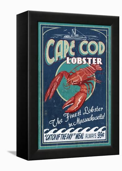 Cape Cod, Massachusetts - Lobster-Lantern Press-Framed Stretched Canvas