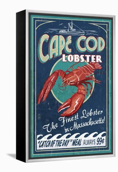 Cape Cod, Massachusetts - Lobster-Lantern Press-Framed Stretched Canvas
