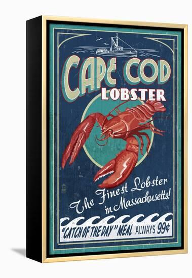 Cape Cod, Massachusetts - Lobster-Lantern Press-Framed Stretched Canvas