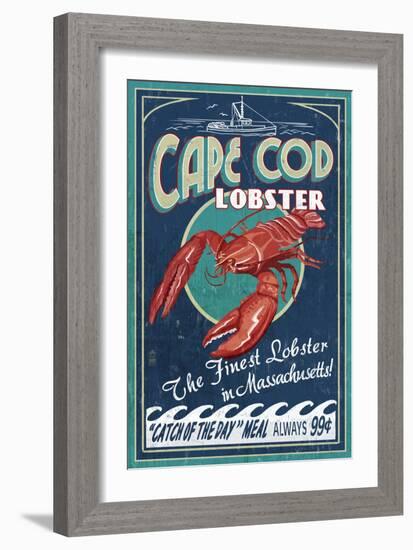 Cape Cod, Massachusetts - Lobster-Lantern Press-Framed Premium Giclee Print