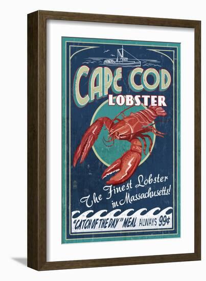 Cape Cod, Massachusetts - Lobster-Lantern Press-Framed Premium Giclee Print