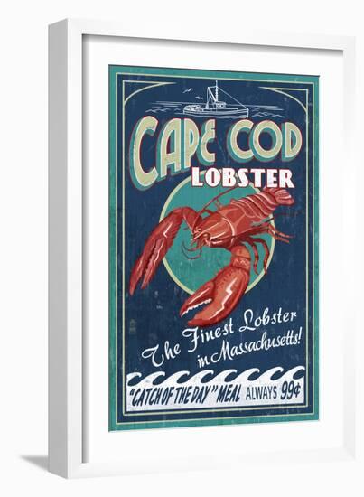 Cape Cod, Massachusetts - Lobster-Lantern Press-Framed Premium Giclee Print